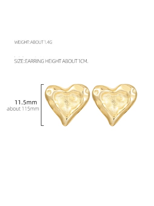 ES2599 [Gold] 925 Sterling Silver Heart Minimalist Stud Earring